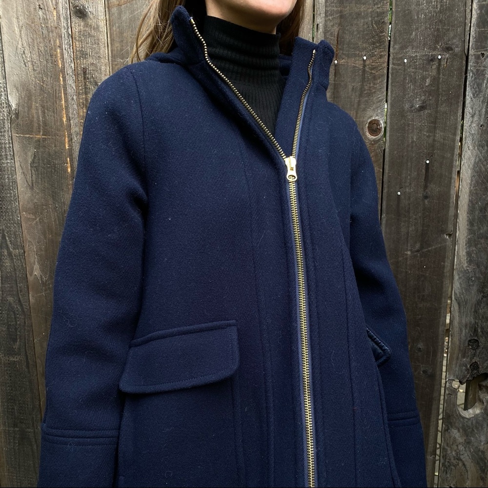 J. Crew hooded wool swing coat